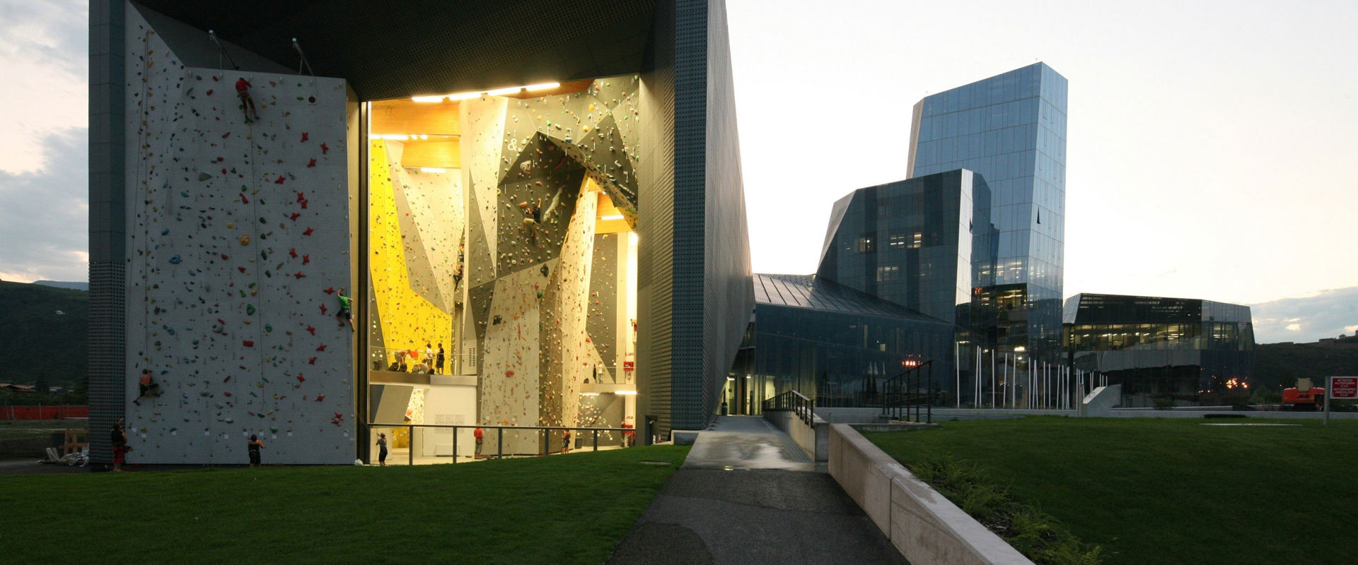 Salewa Cube climbing gym in Bozen The modern climbing gym Salewa Cube in Bozen.