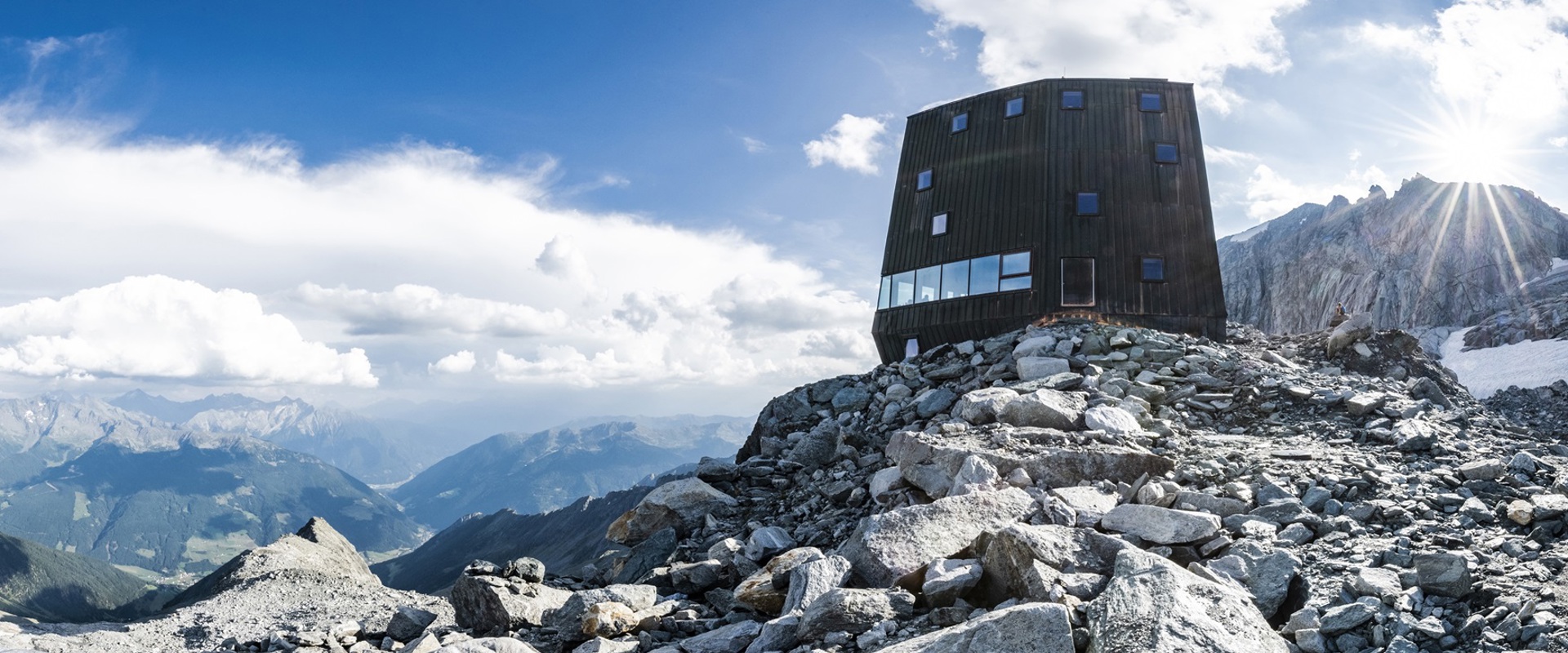 Schutzhütte, the highest refuge of the Zillertal Alps at 3.026m Schwarzensteinhütte