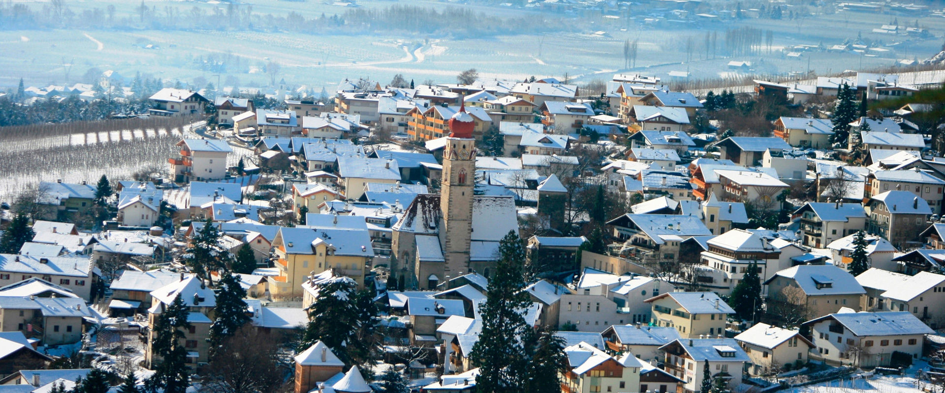 Partschins  Partschins seen from above in winter.