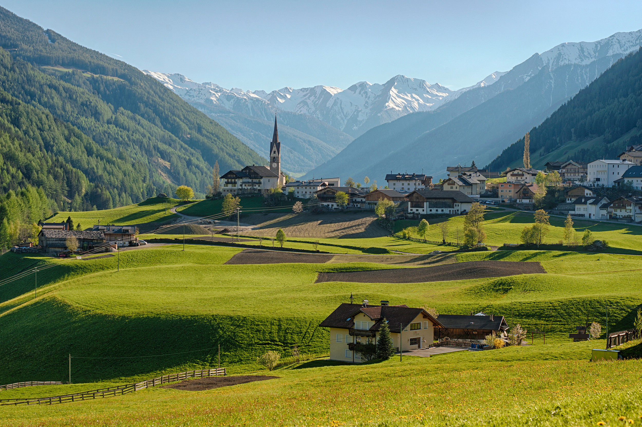 St. Jakob in the Ahrntal Valley with the Gothic parish church in the village centre