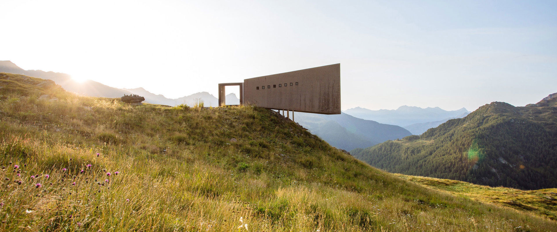 View of the viewing platform "the telescope" on the Timmelsjoch.