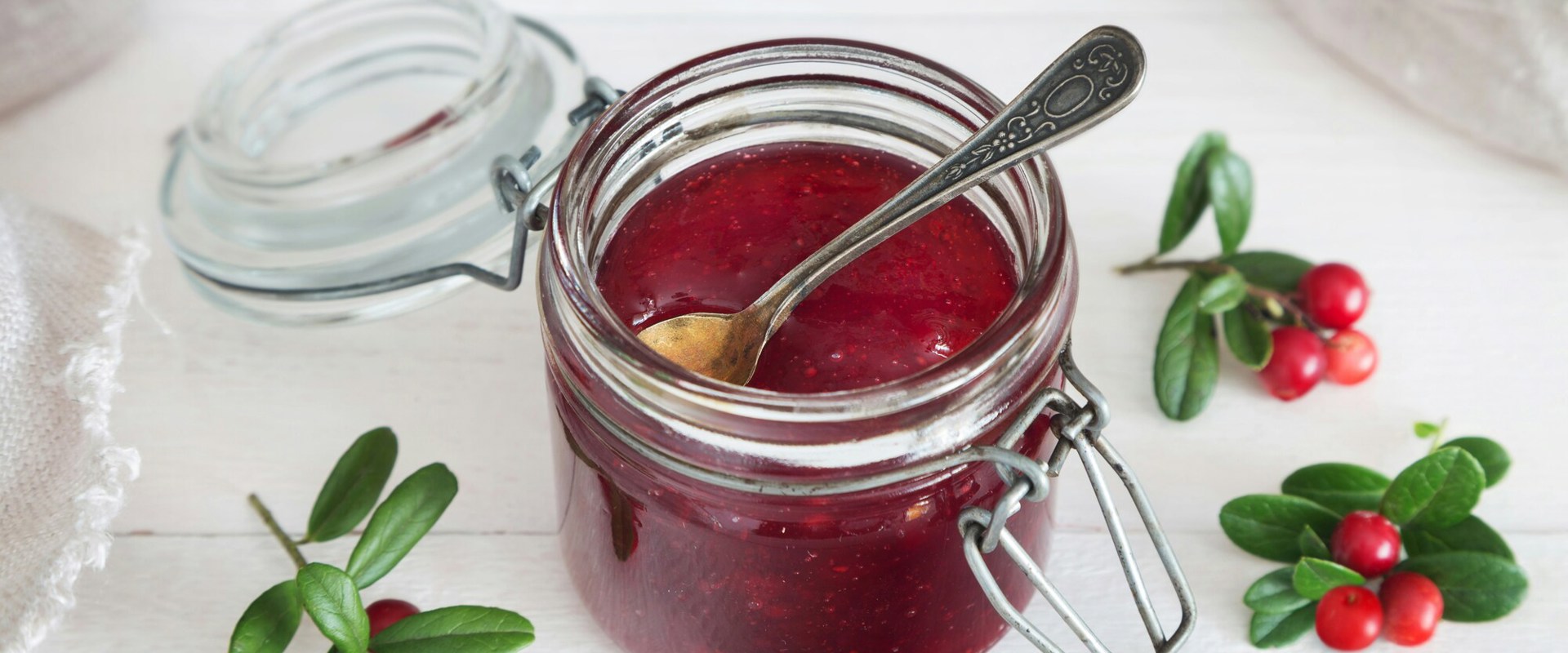 A jar of cowberry jam
